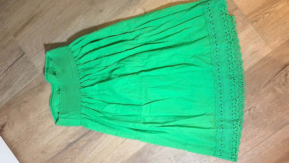 J.Crew Smocked Skirt Size XS Green Cotton Eyelet